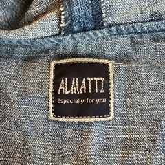K2509-333 ALMATTI フード付き ベスト デニム サイズ表記不明 色あせ使用感有り の画像