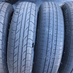 135/80R12 古タイヤ　ホイール付き4本の画像