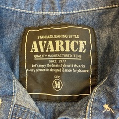 K2509-334 AVARICE  デニム シャツ 半袖 Mサイズ 使用感有りの画像