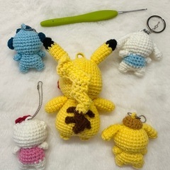 hello kitty, cinnamon roll,pudding,hangyodon, pikachu ピカチュの画像