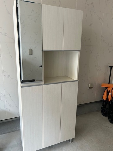 ミラー付きシューズボックス