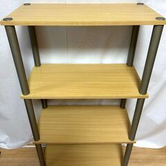 【B261】システムラック（ノーマル/4段）/キャスター付き/シンプル/棚/現品/本棚/整理/の画像