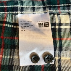 K2509-336  UNIQLO ネルシャツ タータンチェック グリーン Sサイズ 毛玉汚れ有りの画像