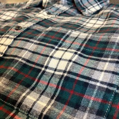 K2509-336  UNIQLO ネルシャツ タータンチェック グリーン Sサイズ 毛玉汚れ有りの画像