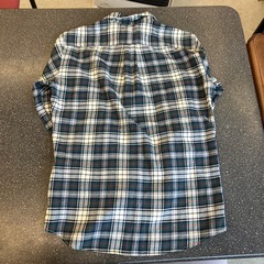K2509-336  UNIQLO ネルシャツ タータンチェック グリーン Sサイズ 毛玉汚れ有りの画像