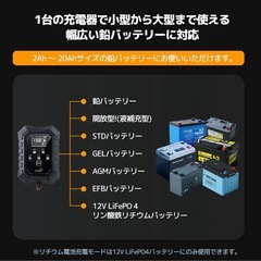 【決まりました】LVYUAN バイク用バッテリー充電器 6V/12V 自動修復 パルス充電 PSE認証の画像