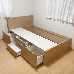 【9月中に売り切り！】期間限定⭐︎14,980円  ほぼ新品✨ニトリ セミダブルベッドフレームの画像