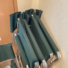 4脚セット アウトドア 折りたたみチェア ナチュラル フィールド グリーンの画像