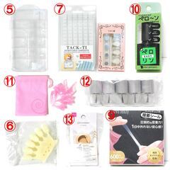 ネイル用品セット SoraraBeautyネイルチップ他 ネイルチップスタンド 固定用粘土 などなど...の画像