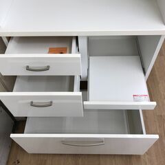 ★リユースのサカイ春日部店★KJ11892 ニトリ 食器棚 ホワイト H180×W80×D41 クリーニング済みの画像