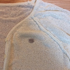 透かしニットカーディガンの画像