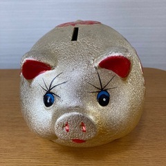 貯金箱　金の豚の画像