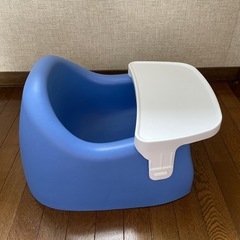 【現状品】 カリブ 椅子 ブルー ソフトチェアー トレイセット トレイ付 ブルー ベビーソファ ベビーチェアの画像