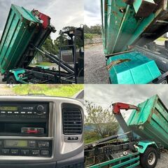 【車検付アームロール】HINO レンジャー アームロール ワンオーナー 箱付 ラジコン付 ETC FM/AM ラジオ エアコン 脱着装置付コンテナ エコモード ディーゼル メッキ フロントフォグランプ 電格ミラー アイドリングストップ フロア6MT 積載量3700kg 3人乗り 長さ583cm 幅223cm 高さ282cmの画像