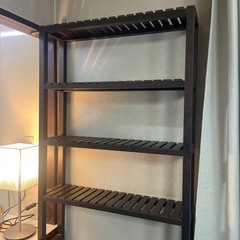 【無料】IKEA オープンラック 棚　収納 ブラウンの画像