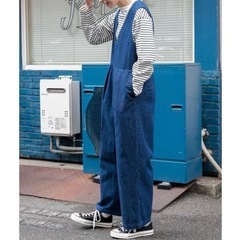 値下不可 11000円 1回着 アーバンリサーチ FORK&SPOON 綿麻デニムオールインワンの画像