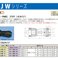 七星科学研究所 NJW-168-PMK8防水コネクタオスの画像