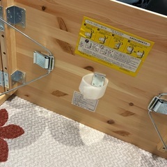 無印　折りたたみ式パイン材テーブルの画像