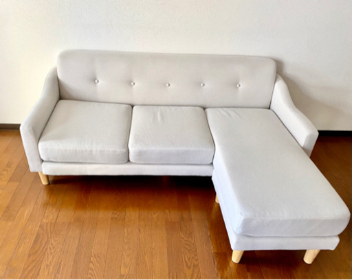 アイリスオーヤマ　3人がけ　ソファー　オットマン付き