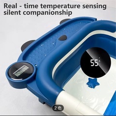 【新品】ベビーバス 折りたたみ 湯温計付 簡易収納 バスマット付き 折りたたみ の画像