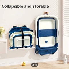 【新品】ベビーバス 折りたたみ 湯温計付 簡易収納 バスマット付き 折りたたみ の画像