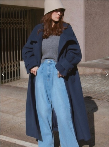 FRAY I.D バルマカンコート ネイビー オーバーサイズ ロングコート