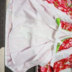 （美品）七五三　３歳　お着物　一式　（足袋のみありません）未使用の千歳あめ袋付きの画像