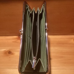 【極美品】niko and ニコアンド 長財布 がま口 ミント グリーン レザーの画像