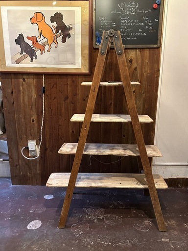 ヴィンテージ　ラダー　シェルフ　フランス　ディスプレイに！