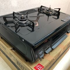 【グリル未使用】Rinnai リンナイ ガステーブル ガスコンロ KG67BKR 2024年製 都市ガス用　幅約60cm 片面焼グリル プッシュ点火 右強火力　ブラック　箱付き　【糸島市内 送料無料】88302-3-080の画像