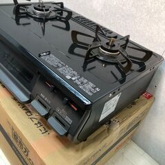 【グリル未使用】Rinnai リンナイ ガステーブル ガスコンロ KG67BKR 2024年製 都市ガス用　幅約60cm 片面焼グリル プッシュ点火 右強火力　ブラック　箱付き　【糸島市内 送料無料】88302-3-080の画像