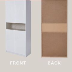キャビネット（白）幅約80cm×奥行36cm×高さ178cmの画像