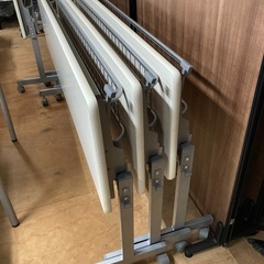 フォールディングテーブル 180×45 ホワイト 会議 中古の画像