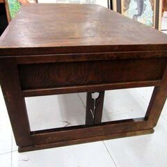 現状品 レトロ アンティーク 文机 幅81.5×奥行50×高さ35cm 引き出し×4付き 帳簿机 座卓 古民家 古家具の画像