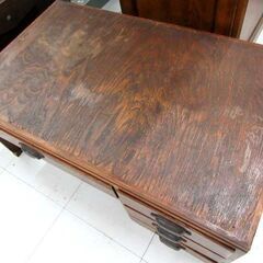 現状品 レトロ アンティーク 文机 幅81.5×奥行50×高さ35cm 引き出し×4付き 帳簿机 座卓 古民家 古家具の画像
