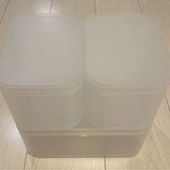 無印風　蓋付き100均　収納BOXのセット　の画像