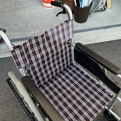 NISSIN 介助用車椅子　NC-1CB 自走式　22インチ 座面高さ41cm 座面幅38cm アルミフレーム　折りたたみ 中古品 ③の画像