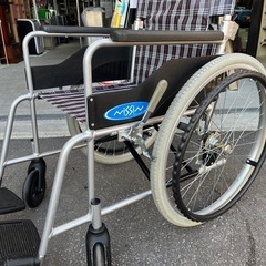 NISSIN 介助用車椅子　NC-1CB 自走式　22インチ 座面高さ41cm 座面幅38cm アルミフレーム　折りたたみ 中古品 ③の画像