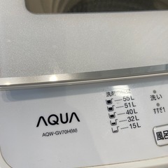 洗濯機　AQW-GV70J　の画像