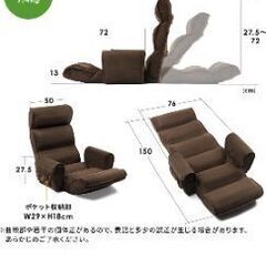 Sanwa Direct 150 – SNC103 Soft High-back Chair with Armrests, Seat, Comes with Side Pockets, Memory Foam, Urethane Reclinerの画像