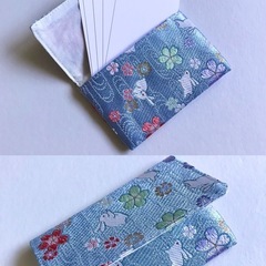 【新品】 名刺入れ　カードケース　和柄　着物　ちりめん　猫柄　和小物　和雑貨 15個セットの画像