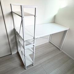 【美品♡】システムデスク・アッシュホワイトの画像