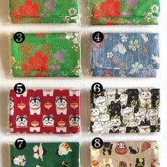 【新品】 名刺入れ　カードケース　和柄　着物　ちりめん　猫柄　和小物　和雑貨 15個セットの画像