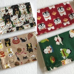 【新品】 名刺入れ　カードケース　和柄　着物　ちりめん　猫柄　和小物　和雑貨 15個セットの画像