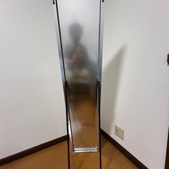 全身鏡 姿見 スタンドミラー シルバー枠 138cmの画像