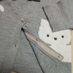 薄手ニットカーディガン☆白猫95cmの画像