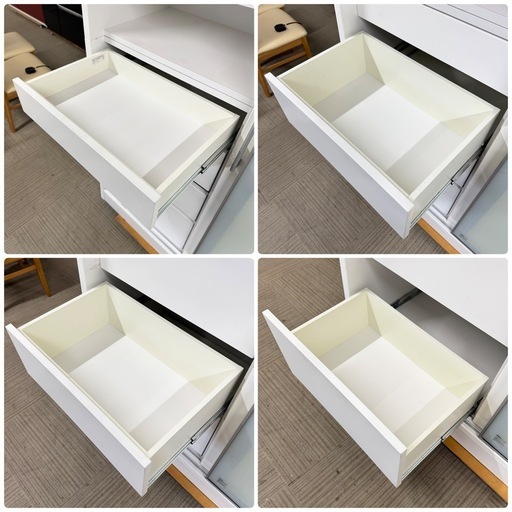 【美品‼️】日本製♪ 130cm幅ダイニングボード 食器棚 キッチン収納家具 ホワイト♪