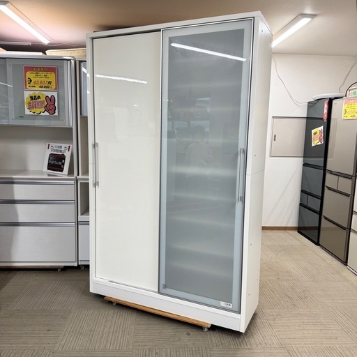 【美品‼️】日本製♪ 130cm幅ダイニングボード 食器棚 キッチン収納家具 ホワイト♪