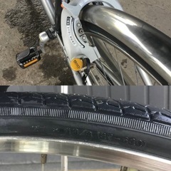 h-123△ q 岐阜発/ ブリジストン/ Albelt/ 27インチ/ 自転車/ 3段変速/ ママチャリ/ サドル破れあり/ ワイヤー劣化あり/ 現状品/ R7.9/4 △の画像