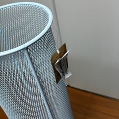 【新品未使用】スチール製 白の傘立て 直径14cm×高さ51cmの画像